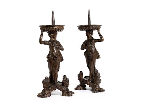 Paar figürliche Bronzeleuchter